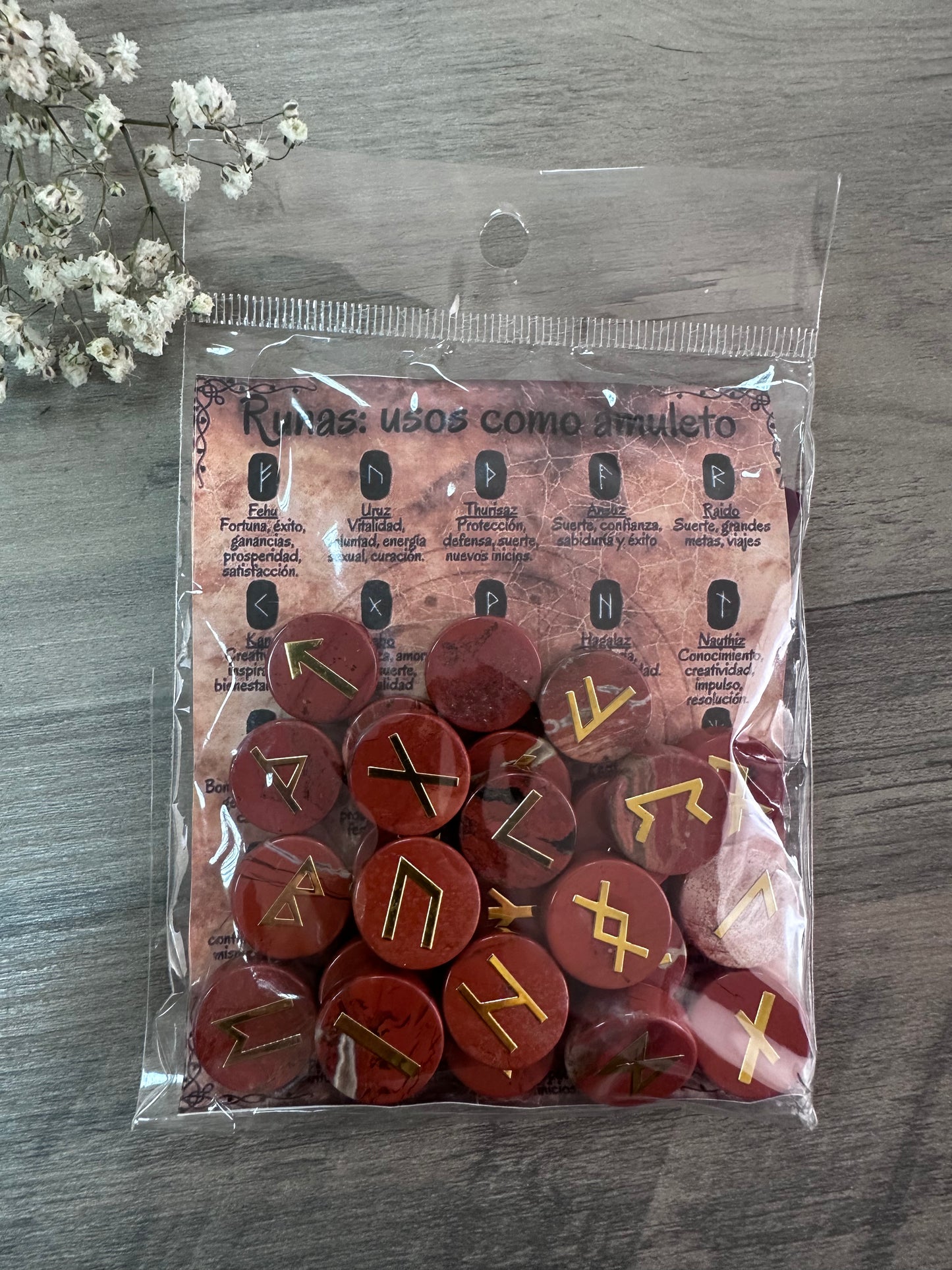 Runas Vikingas Jaspe rojo